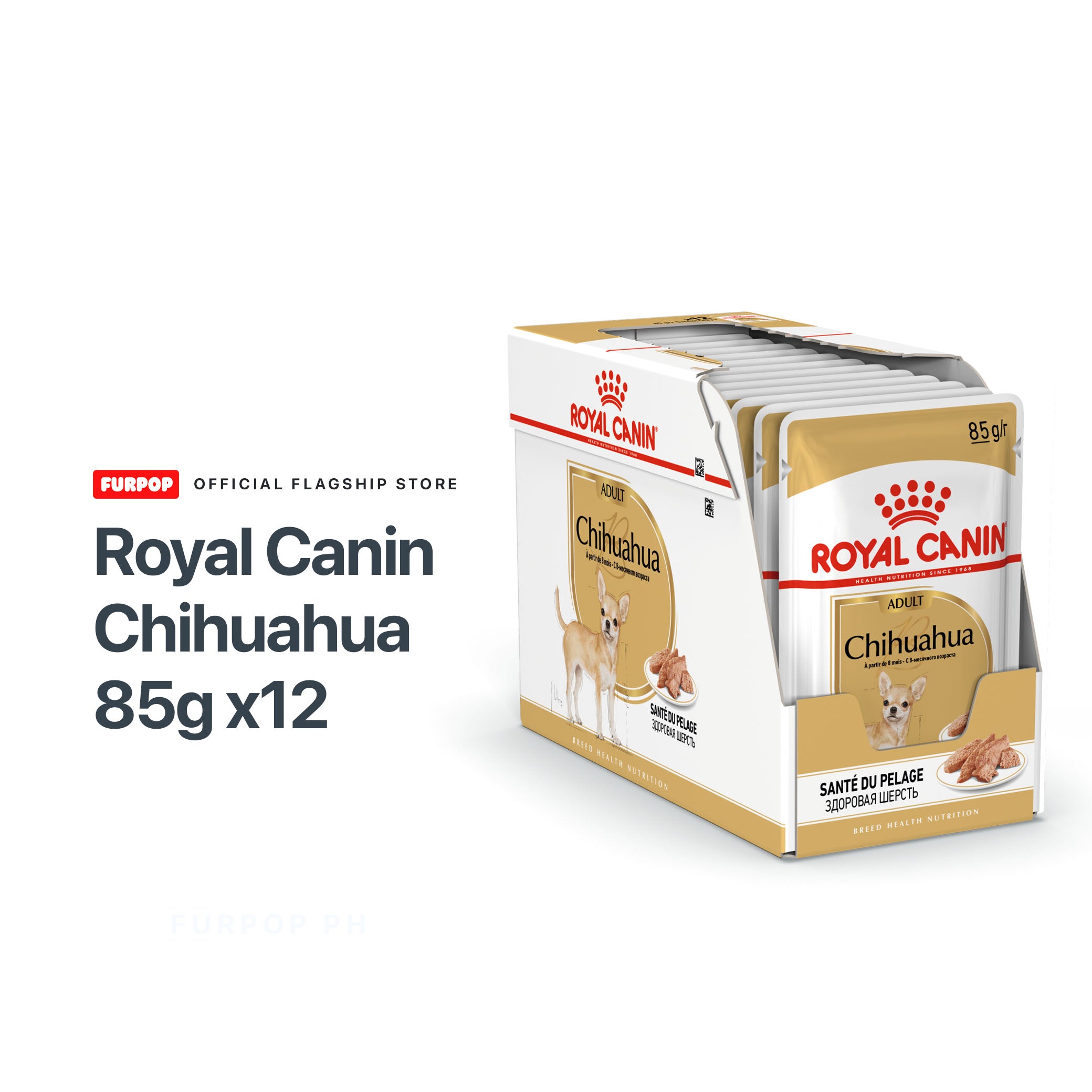 Royal Canin 12pcs Chihuahua Adult (85g x 12 pouches) 1BOX Wet Dog Food - Breed Health Nutrition