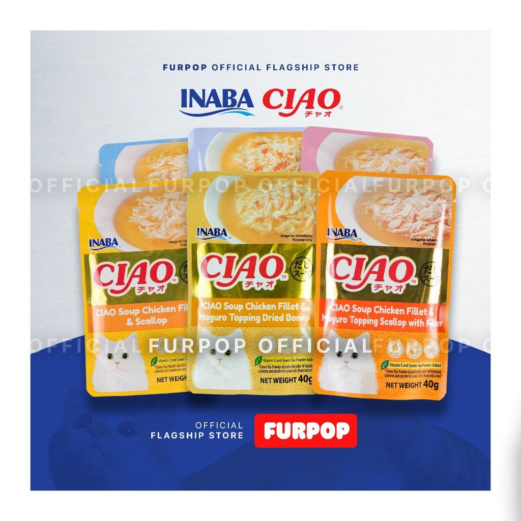 Inaba Ciao Pouch Creamy Soup Fillet Cat Treats 40g