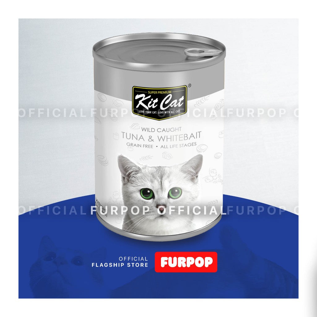Kit Cat Wild Caught Tuna Grain Free Super Premium Wet Cat Food 400g in Can