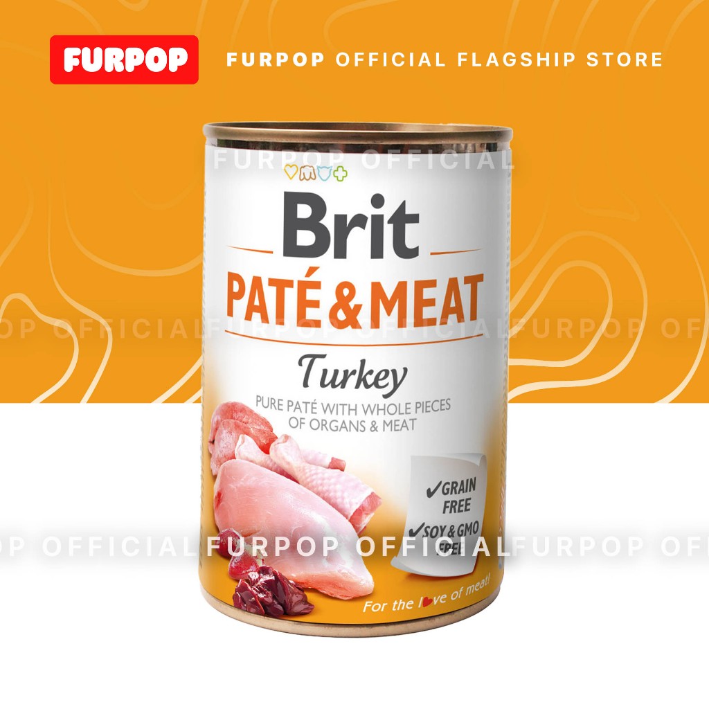 12pcs Brit Pate and Meat Dog in Can Food GRAIN-FREE 400g | FURPOP