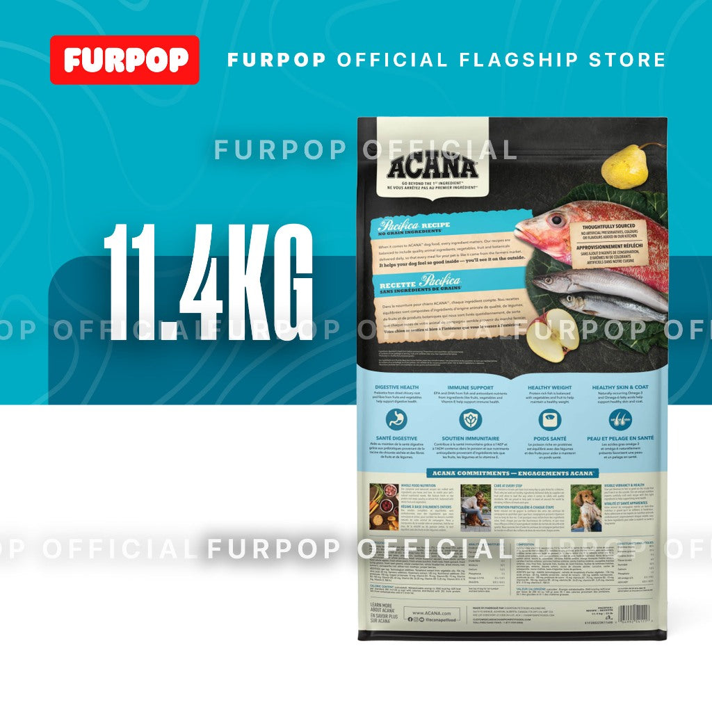 Acana 11.4KG Pacifica Dry Dog Food Highest Protein Premium Dog Food | FURPOP