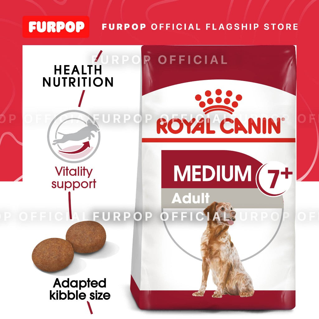 Royal Canin Medium Adult 7+ (4KG) Dry Dog Food - Size Health Nutrition | FURPOP