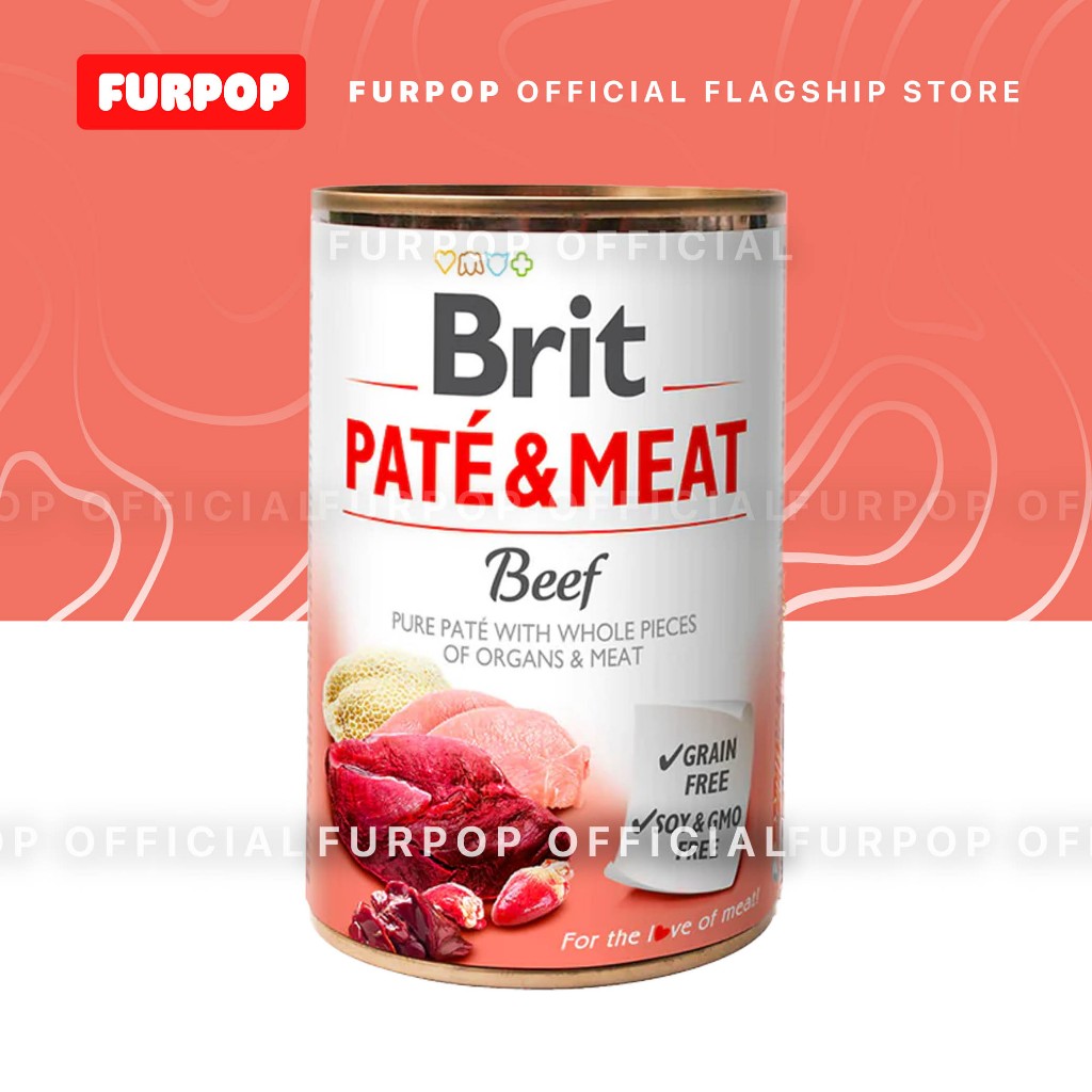 12pcs Brit Pate and Meat Dog in Can Food GRAIN-FREE 400g | FURPOP
