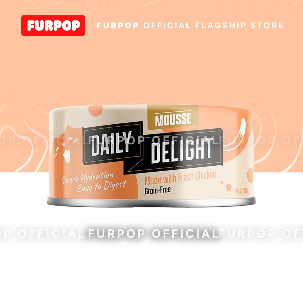 24pcs Daily Delight Mousse (1BOX 70 / 80g) Wet Cat Food Canned | Furpop