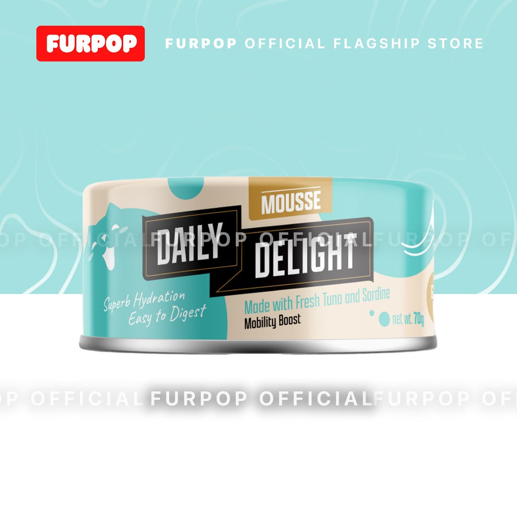 24pcs Daily Delight Mousse (1BOX 70 / 80g) Wet Cat Food Canned | Furpop