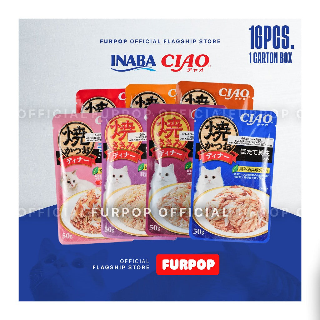 Ciao Inaba 16pcs 50G Pouch GRILLED JELLY Cat Treats Premium Cat Treats | FURPOP