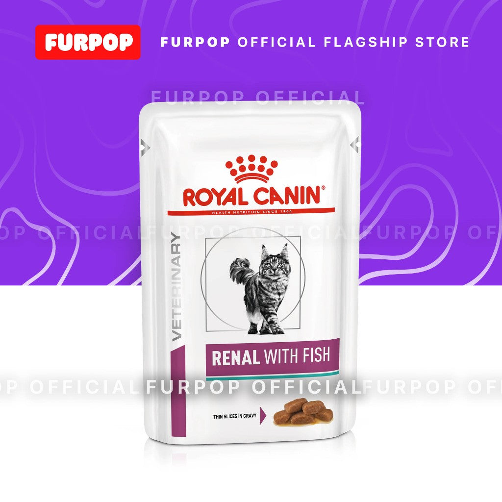 Royal Canin Renal with Fish One Box (12 pouches of 85g) Wet Cat Food VHN Vet Cat Food | FURPOP