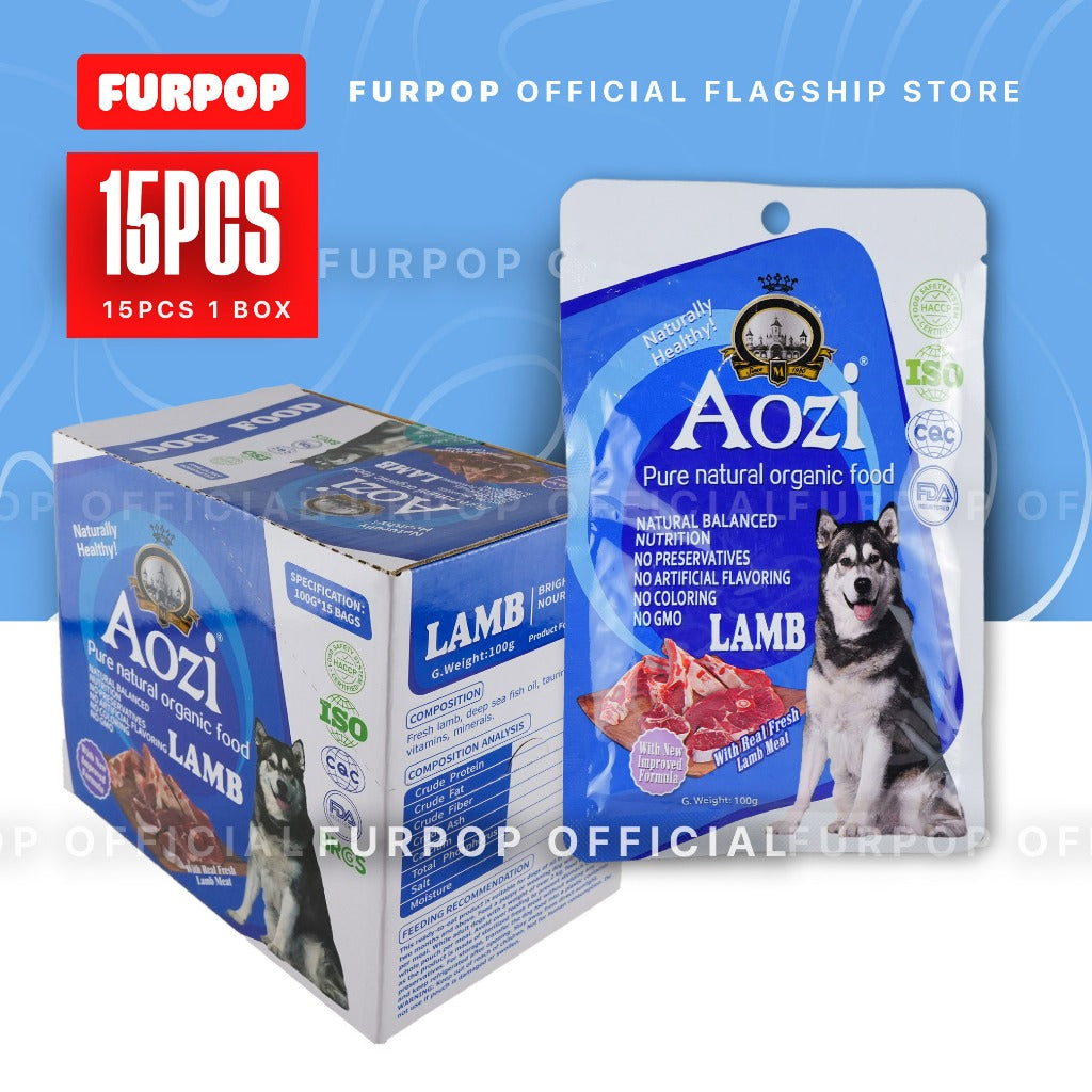 15pcs Aozi Pouch Dog 100g (1BOX) Natural Organic Puppy Wet Food Pet Essential | FURPOP