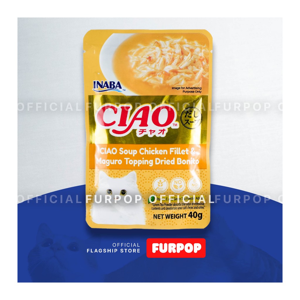 Ciao Inaba 16pcs 40G Pouch Creamy Soup Fillet Cat Treats 40g 16pcs Premium Treats | FURPOP