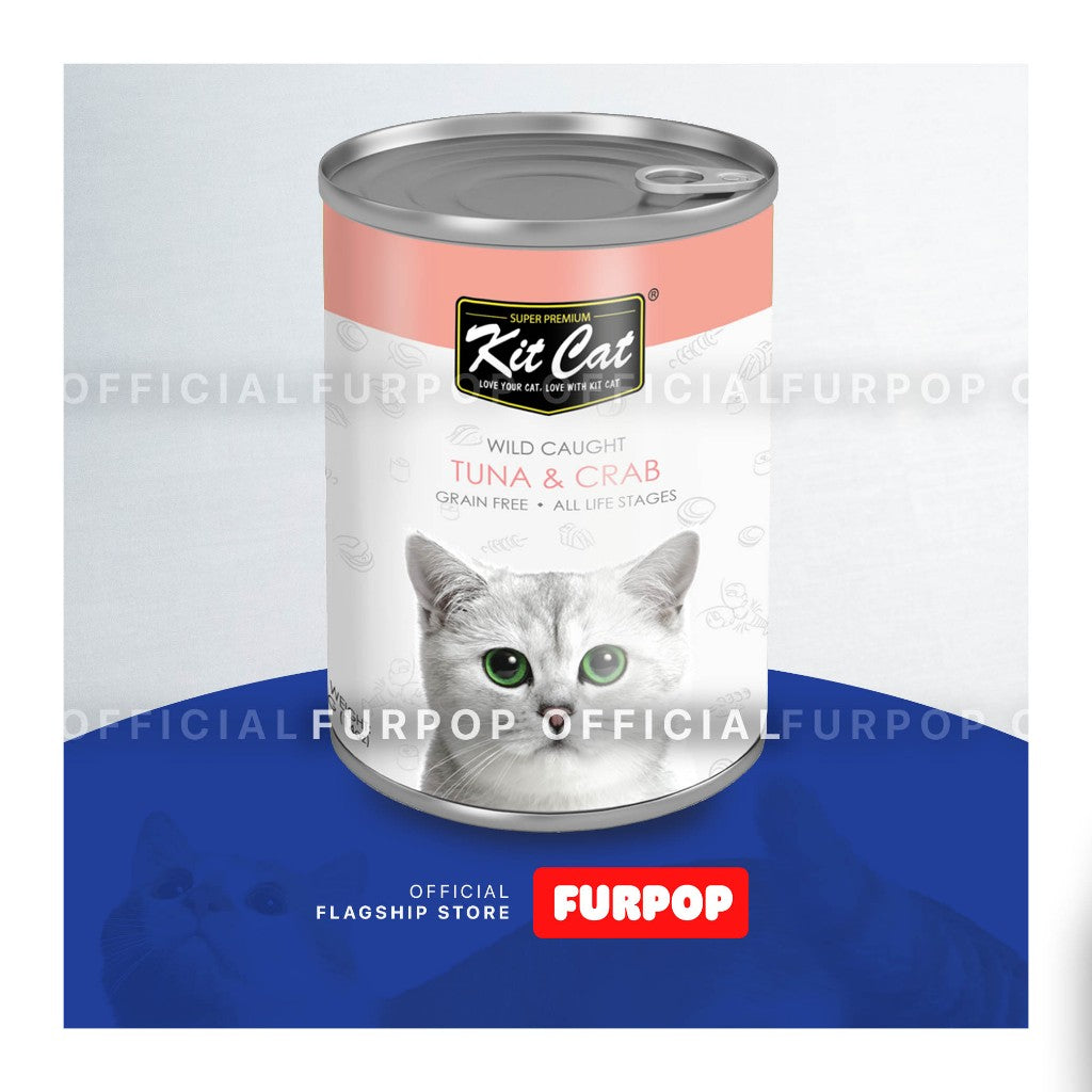 Kit Cat Wild Caught Tuna Grain Free Super Premium Wet Cat Food 400g in Can