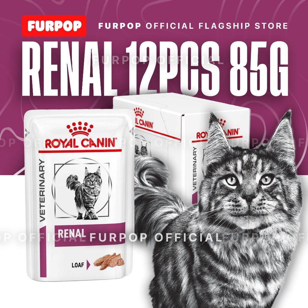 12pcs Royal Canin Renal 1 BOX (12 pouches of 85g) Wet Cat Food VHN Vet Cat Food | FURPOP