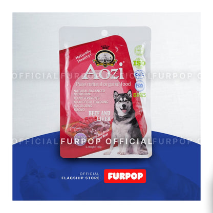 Aozi Pouch Dog 100g Natural Organic Puppy Wet Food Pet Essential | FURPOP OFFICIAL