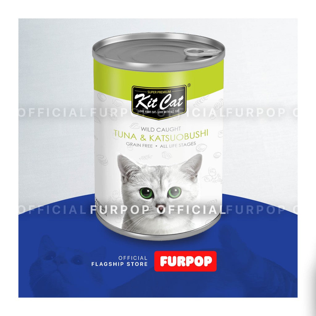 Kit Cat Wild Caught Tuna Grain Free Super Premium Wet Cat Food 400g in Can