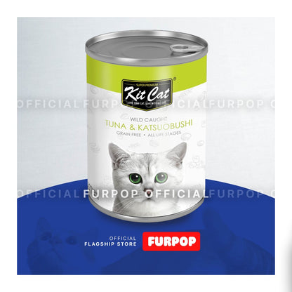Kit Cat Wild Caught Tuna Grain Free Super Premium Wet Cat Food 400g in Can