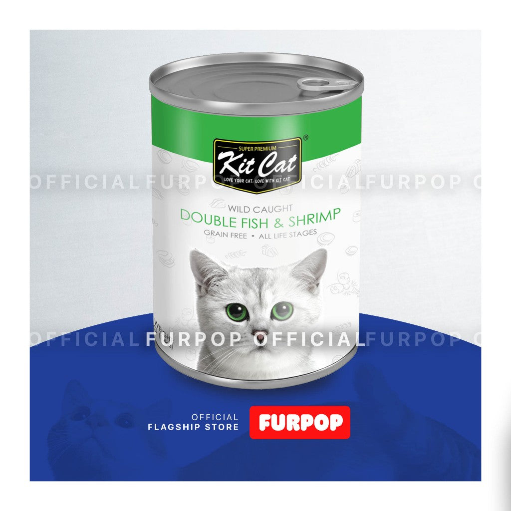 Kit Cat 24pcs(1box) Wild Caught Tuna Grain Free Super Premium Wet Cat Food 24pcs x 400g in Can