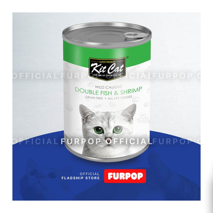Kit Cat 24pcs(1box) Wild Caught Tuna Grain Free Super Premium Wet Cat Food 24pcs x 400g in Can