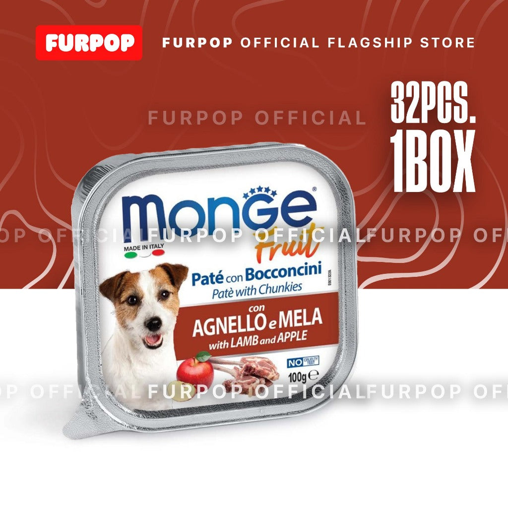 Monge Fruit Wet Food for Dogs 32pcs x 100G (1 BOX) | FURPOP