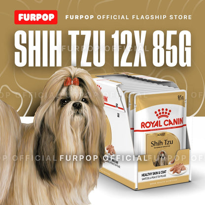 Royal Canin Shih Tzu Adult (85g x 12 pouches) Wet Dog Food - Breed Heath Nutrition - FURPOP