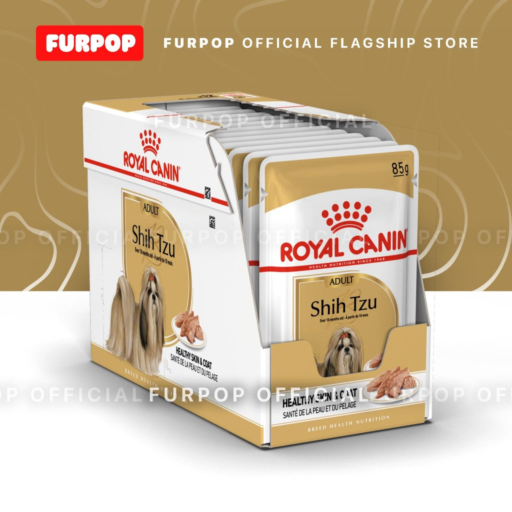 Royal Canin Shih Tzu Adult (85g x 12 pouches) Wet Dog Food - Breed Heath Nutrition - FURPOP