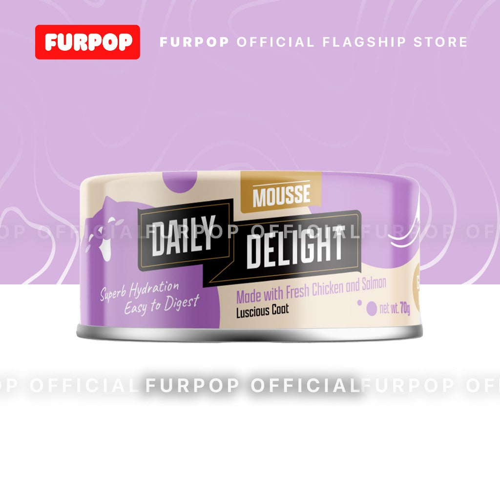 24pcs Daily Delight Mousse (1BOX 70 / 80g) Wet Cat Food Canned | Furpop