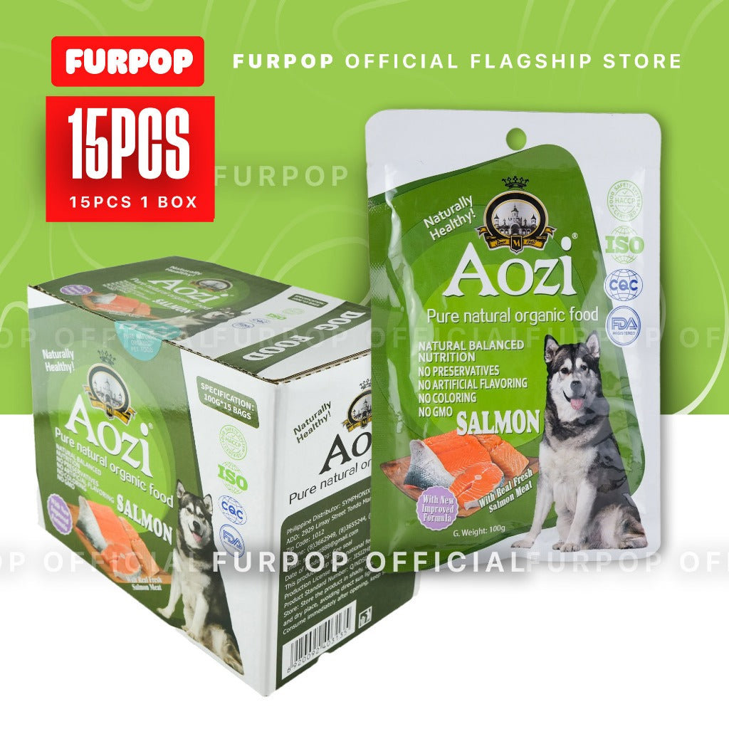 15pcs Aozi Pouch Dog 100g (1BOX) Natural Organic Puppy Wet Food Pet Essential | FURPOP