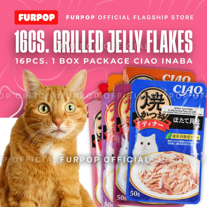 Ciao Inaba 16pcs 50G Pouch GRILLED JELLY Cat Treats Premium Cat Treats | FURPOP
