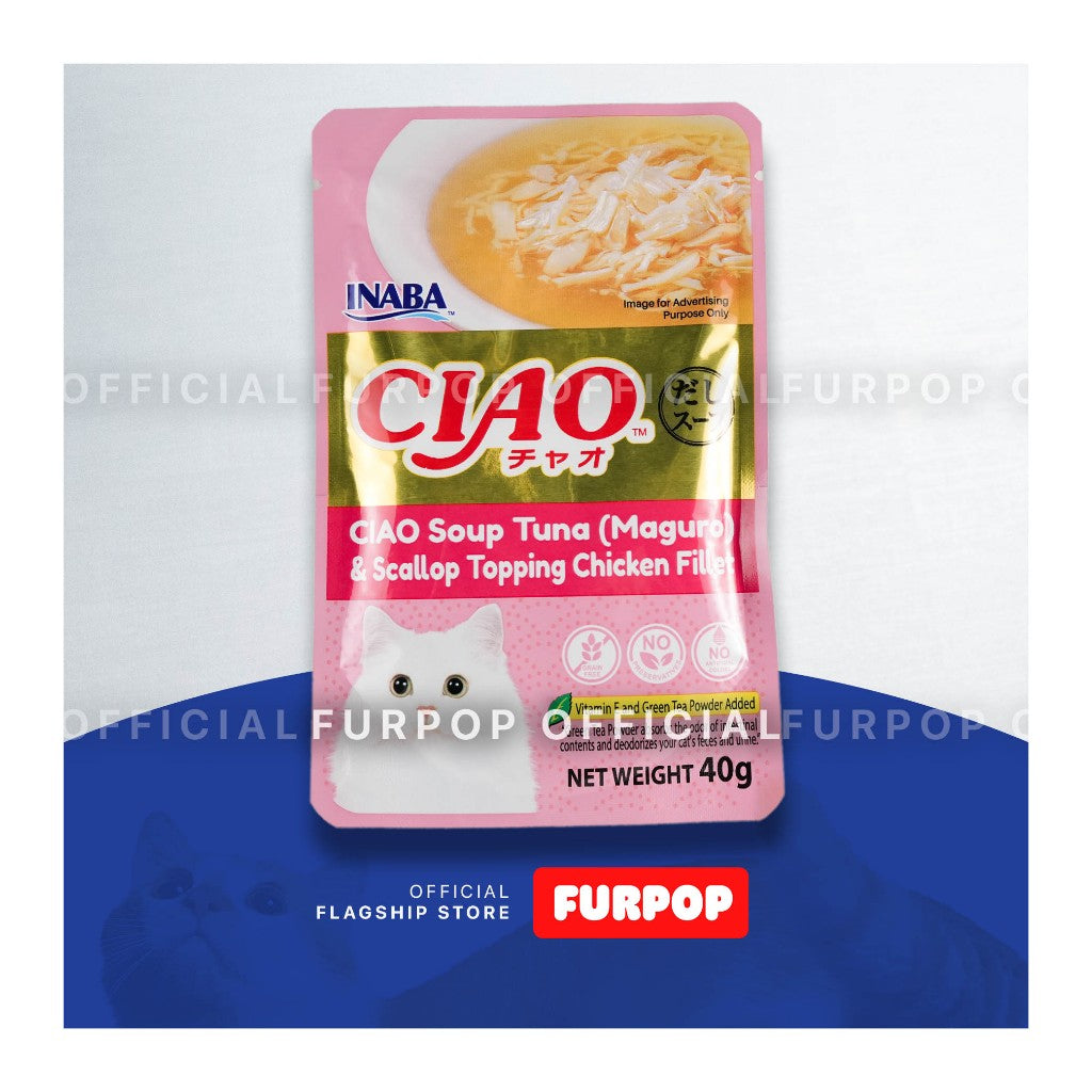Ciao Inaba 16pcs 40G Pouch Creamy Soup Fillet Cat Treats 40g 16pcs Premium Treats | FURPOP