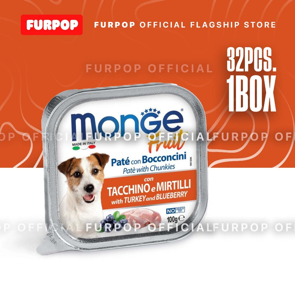 Monge Fruit Wet Food for Dogs 32pcs x 100G (1 BOX) | FURPOP