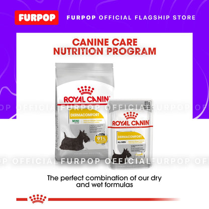 12pcs Royal Canin Dermacomfort (85g x 12 pouches) Adult Wet Dog Food - Canine Care Nutrition
