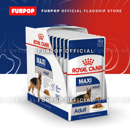 Royal Canin Maxi Adult (140g x 10 pouches) Wet Dog Food - Size Health Nutrition | FURPOP