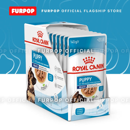 Royal Canin Maxi Puppy (140g x 10 pouches) Wet Dog Food - Size Health Nutrition | FURPOP