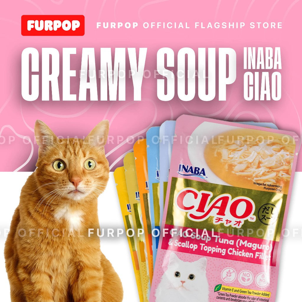 Inaba Ciao Pouch Creamy Soup Fillet Cat Treats 40g