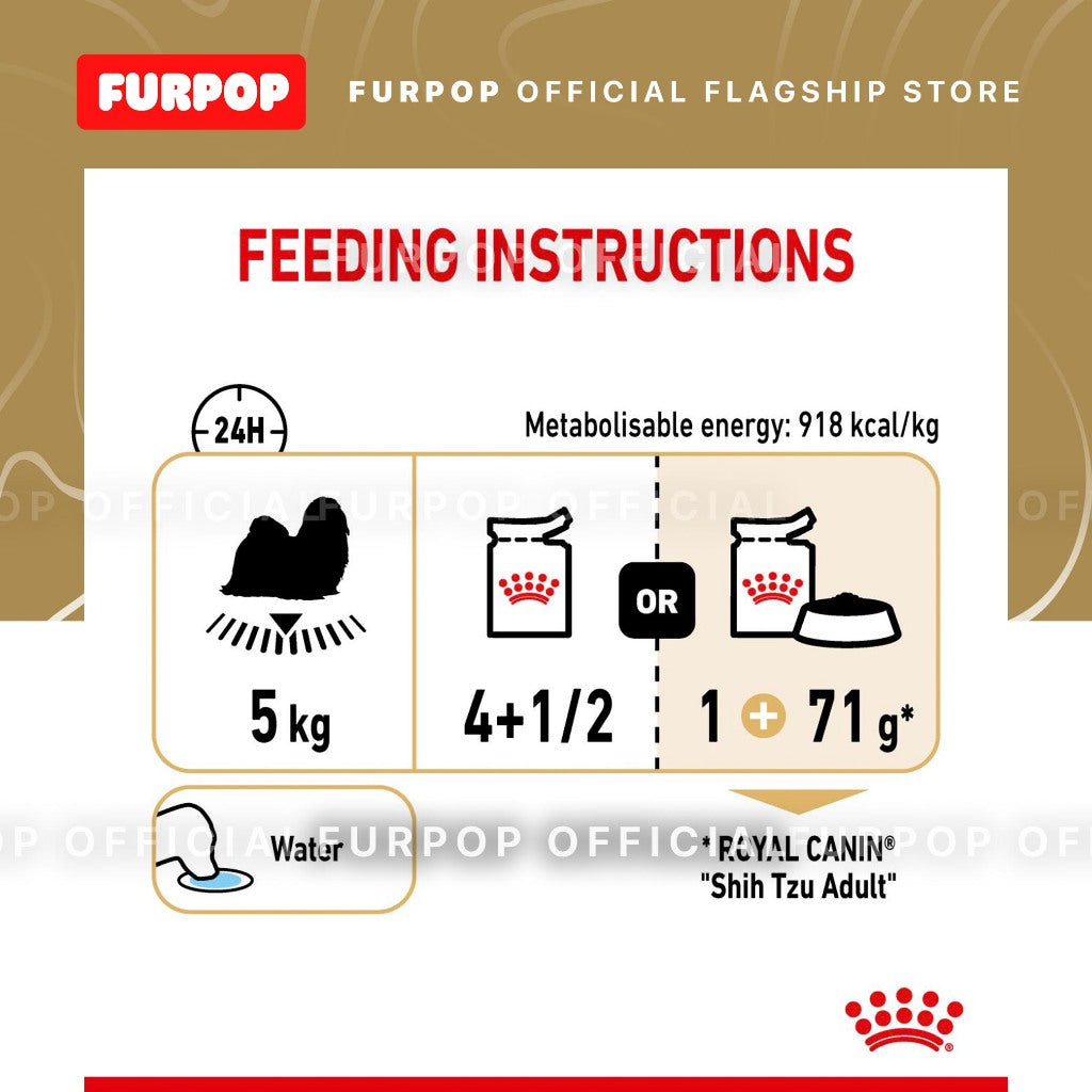 Royal Canin Shih Tzu Adult (85g x 12 pouches) Wet Dog Food - Breed Heath Nutrition - FURPOP