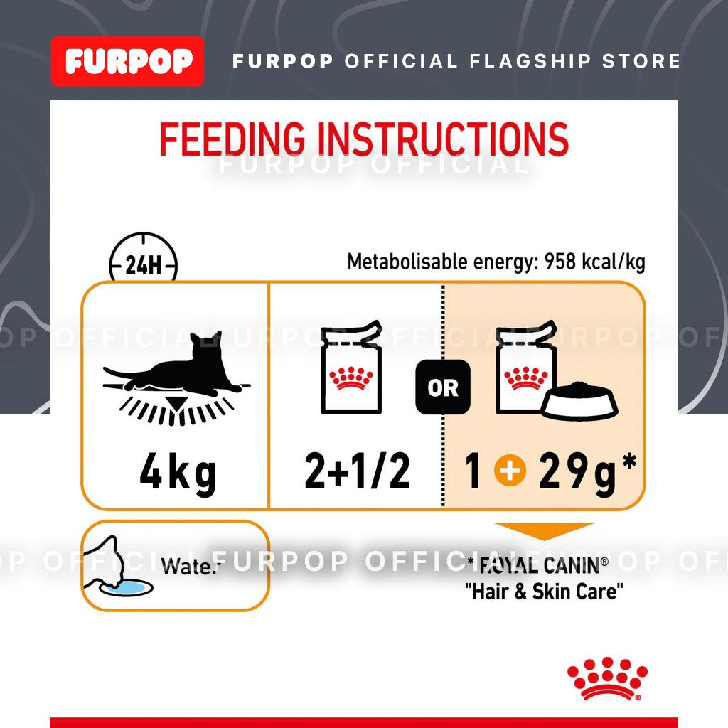 Royal Canin Hair and Skin 85gx12 Pouch Adult Wet Cat Food - Feline Care Nutrition | FURPOP