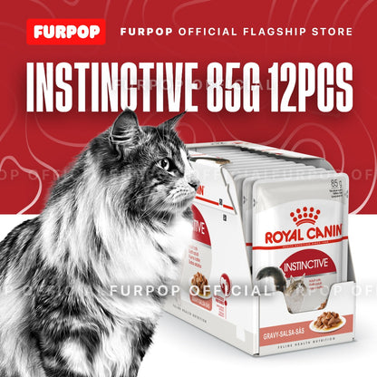 Royal Canin 12pcs Instinctive 85g x 12pcs(1box) Adult Wet Cat Food Feline Health Nutrition | FURPOP