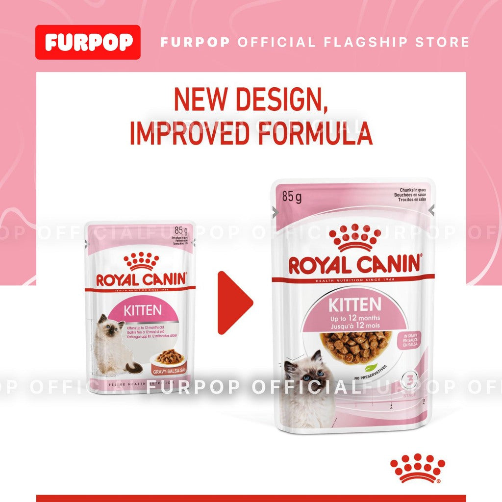 Royal Canin 12pcs Kitten Instinctive 85Gx12 Wet Pouch Cat Feline SPT Range | FURPOP