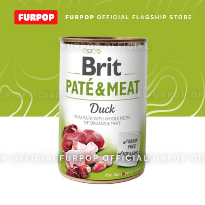 12pcs Brit Pate and Meat Dog in Can Food GRAIN-FREE 400g | FURPOP