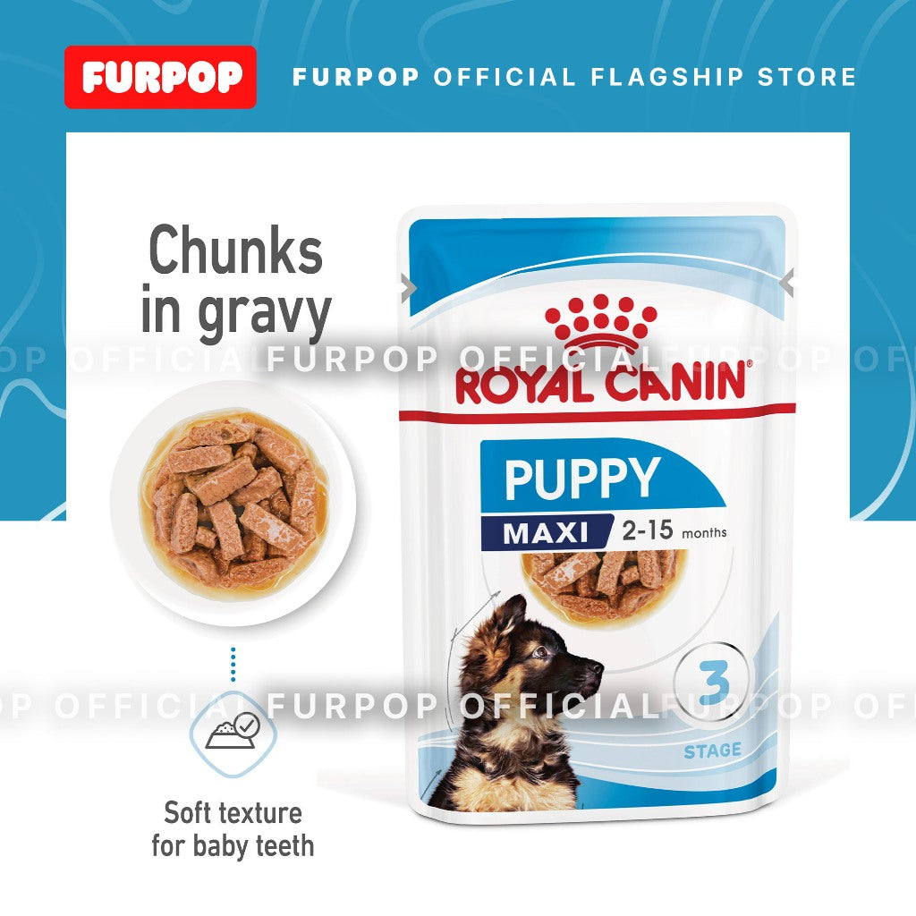 Royal Canin Maxi Puppy (140g x 10 pouches) Wet Dog Food - Size Health Nutrition | FURPOP