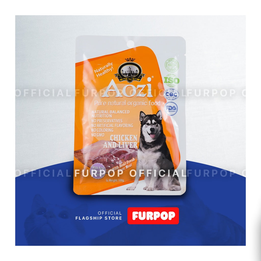Aozi Pouch Dog 100g Natural Organic Puppy Wet Food Pet Essential | FURPOP OFFICIAL