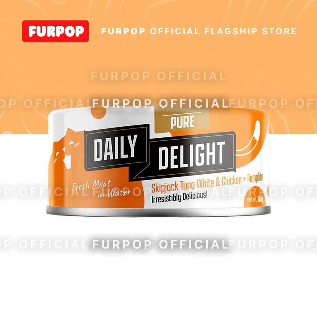 24pcs Daily Delight Pure Cat Canned Food 80g – Skipjack Tuna & Chicken Wet Food for Cats | FURPOP