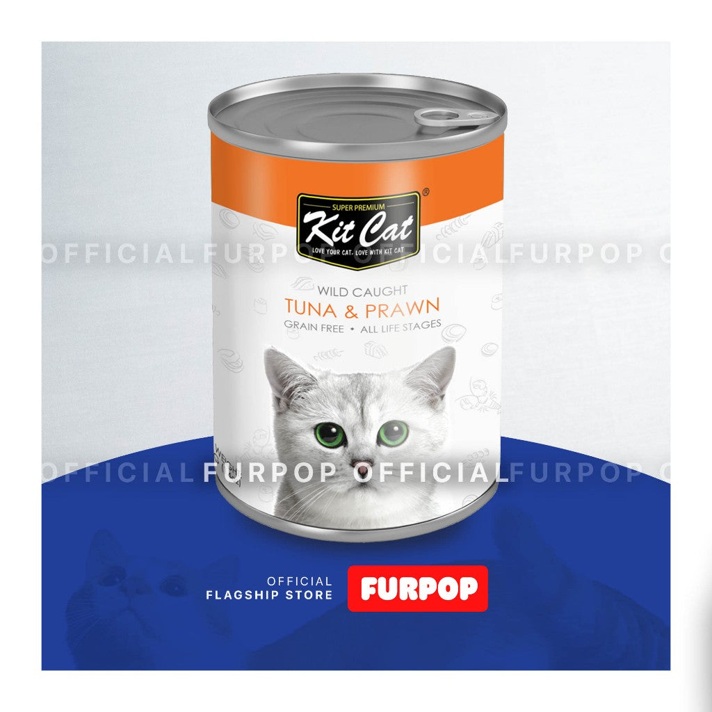 Kit Cat Wild Caught Tuna Grain Free Super Premium Wet Cat Food 400g in Can