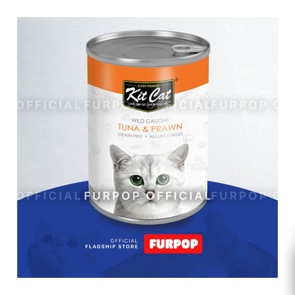 Kit Cat Wild Caught Tuna Grain Free Super Premium Wet Cat Food 400g in Can