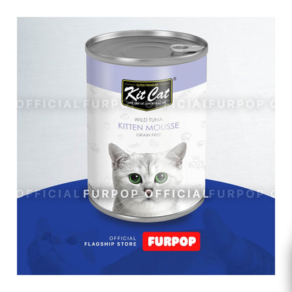 Kit Cat 24pcs(1box) Wild Caught Tuna Grain Free Super Premium Wet Cat Food 24pcs x 400g in Can