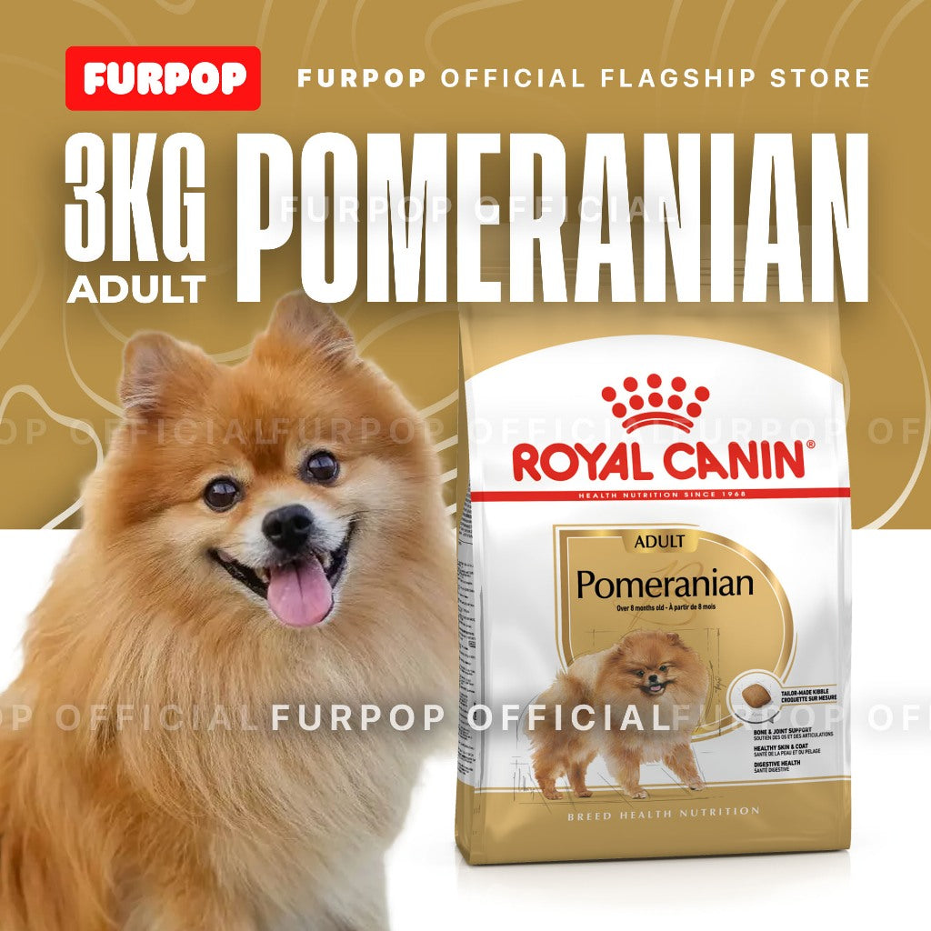 Royal Canin 3KG Adult Pomeranian Dry Dog Food Breed Health Nutrition  3KG | FURPOP
