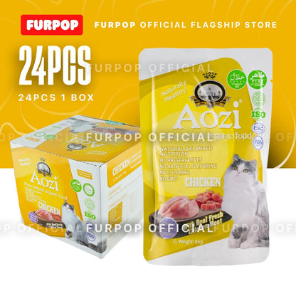 24Pcs Aozi Cat Pouch 1BOX Cat Wet Food Cat Pet Essentials All Stages Adult Kitten | FURPOP