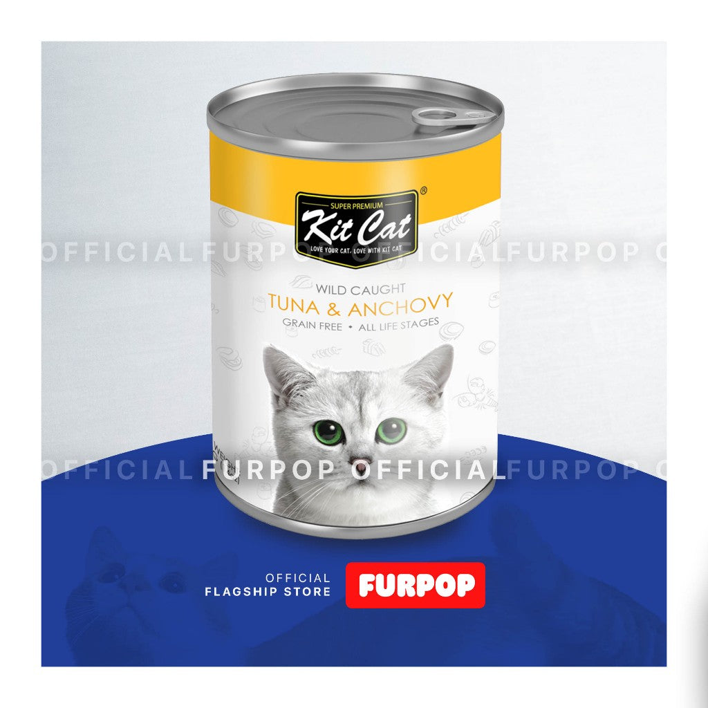 Kit Cat Wild Caught Tuna Grain Free Super Premium Wet Cat Food 400g in Can