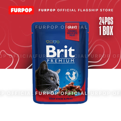 Brit 24pcs Premium by Nature Cat Jelly Gravy Wet Food 85g /100g 1 Box Carton
