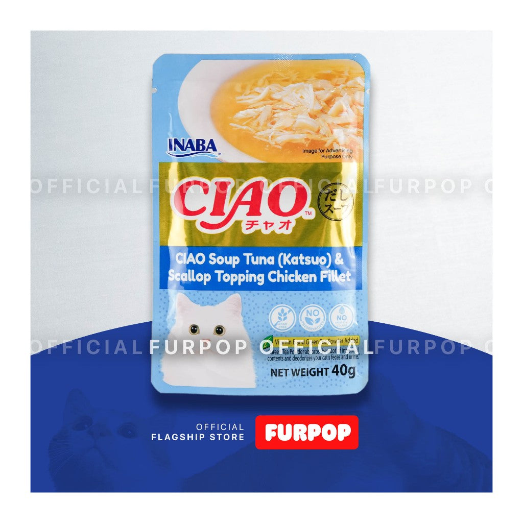 Ciao Inaba 16pcs 40G Pouch Creamy Soup Fillet Cat Treats 40g 16pcs Premium Treats | FURPOP