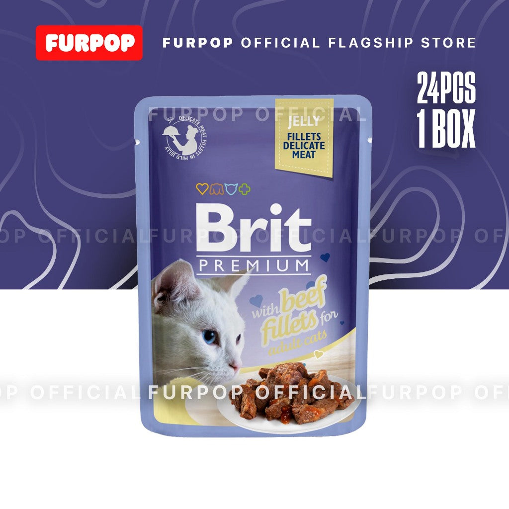 Brit 24pcs Premium by Nature Cat Jelly Gravy Wet Food 85g /100g 1 Box Carton
