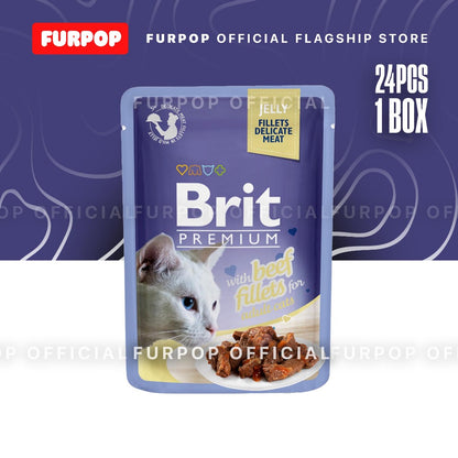 Brit 24pcs Premium by Nature Cat Jelly Gravy Wet Food 85g /100g 1 Box Carton